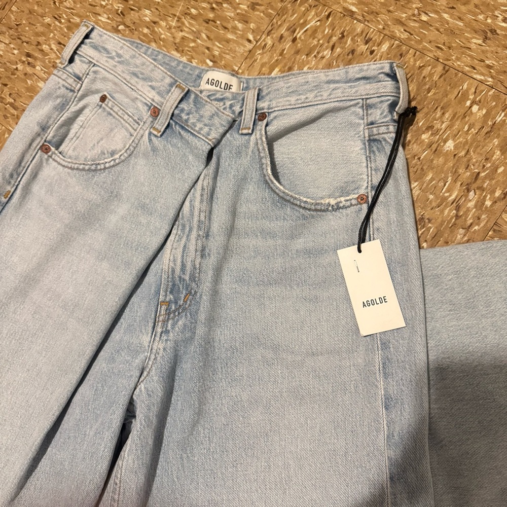 NWT AGOLDE $278 Vana Fold waist Jean in spark size 27 - Picture 4 of 11